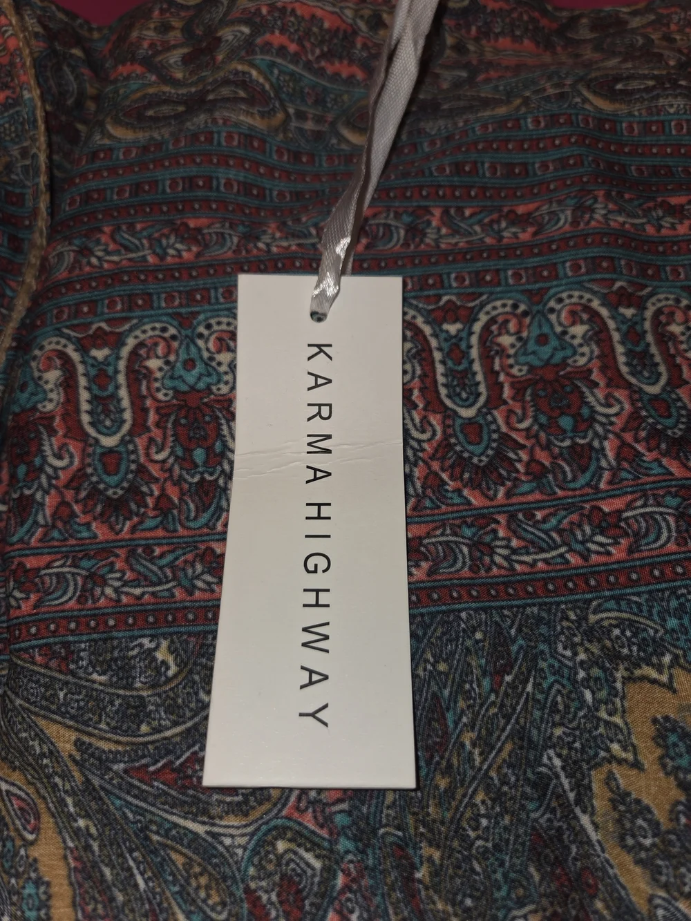 Karma Highway Paisley Print Drawstring Tote Bag - Multicolor
